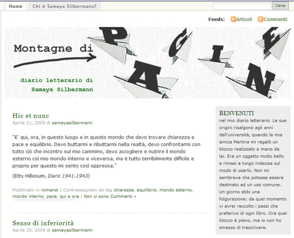 home page montagne di pagine